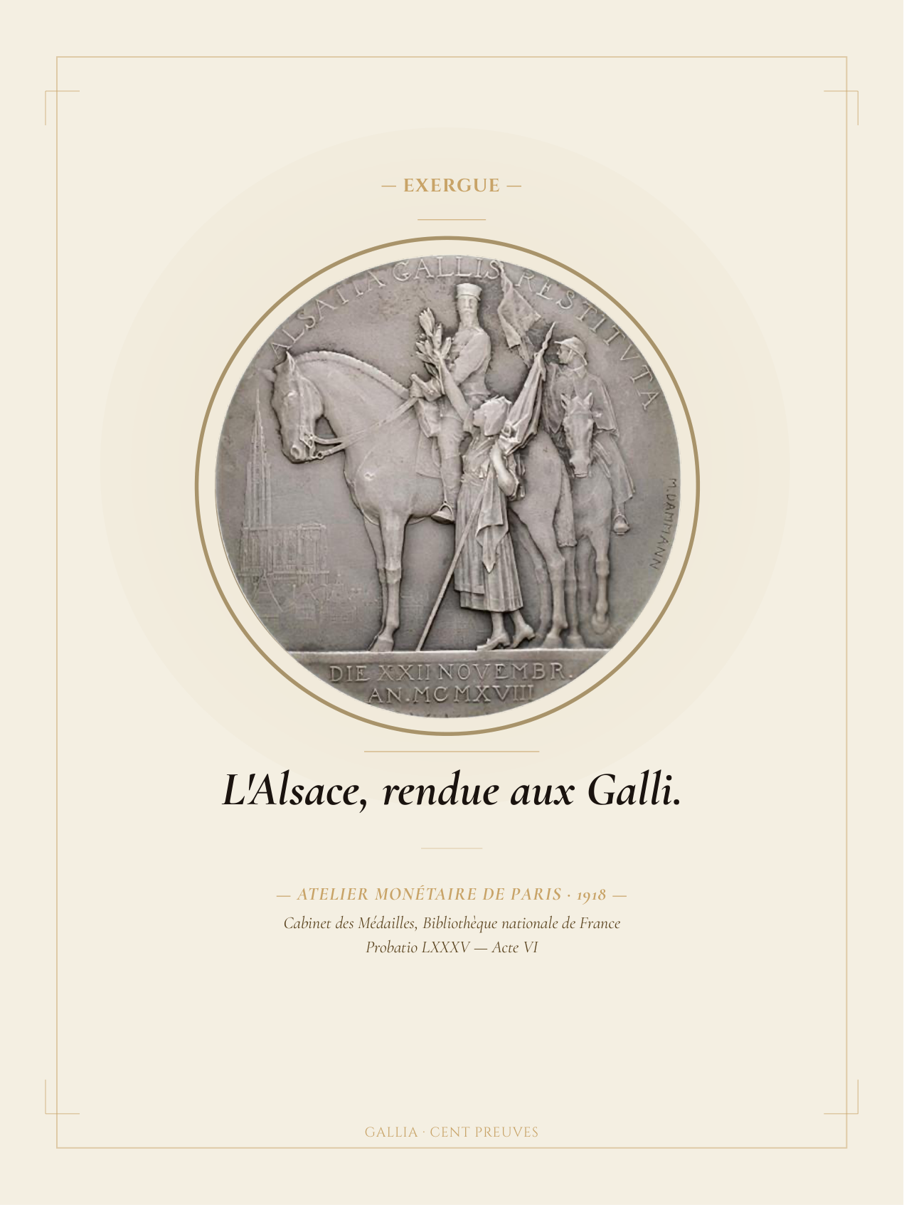 Reproduction : ALSATIA GALLIS RESTITVTA