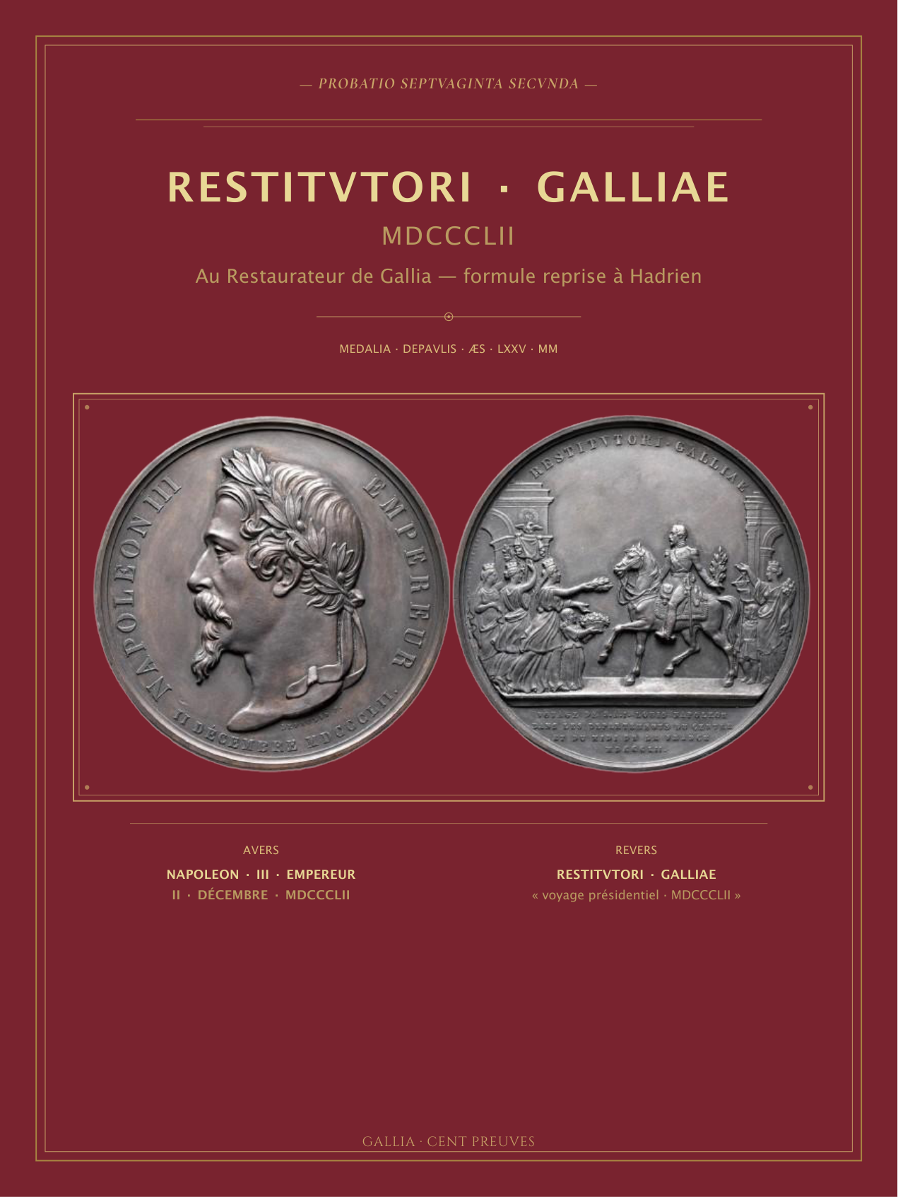 Reproduction : RESTITVTORI GALLIAE